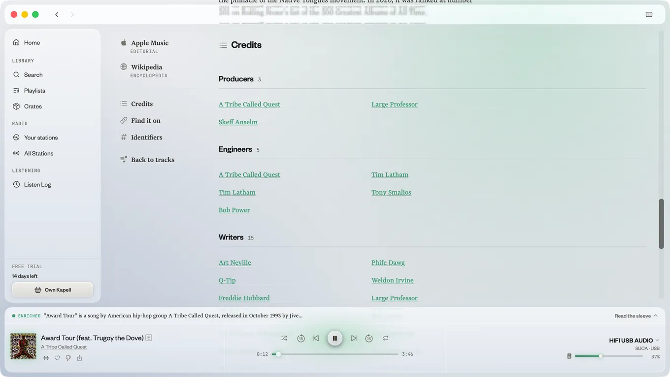 Linked Credits for A Tribe Called Quests's Midnight Marauders