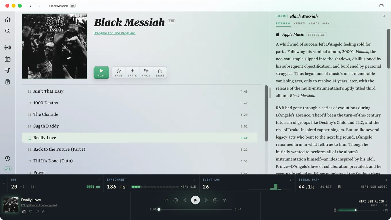 Split pane view with D'Angelo and the Vanguard's Black Messiah